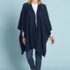 Merino Navy Wrap -Blue Illusion MS 3BNAVYPONCHO2356edit
