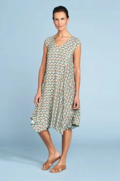 Multi Ikat Jersey Dress