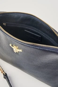 Navy Double Zip Crossbody Bag -Blue Illusion NAVYDOUBLECROSSBODY00004