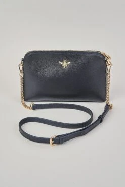 Navy Double Zip Crossbody Bag -Blue Illusion NAVYDOUBLECROSSBODY00006
