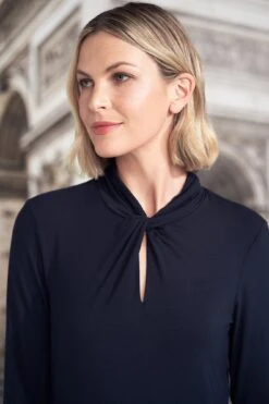 Neck Twist Jersey Top -Blue Illusion NECKTWISTJERSEYTOP7300313edit