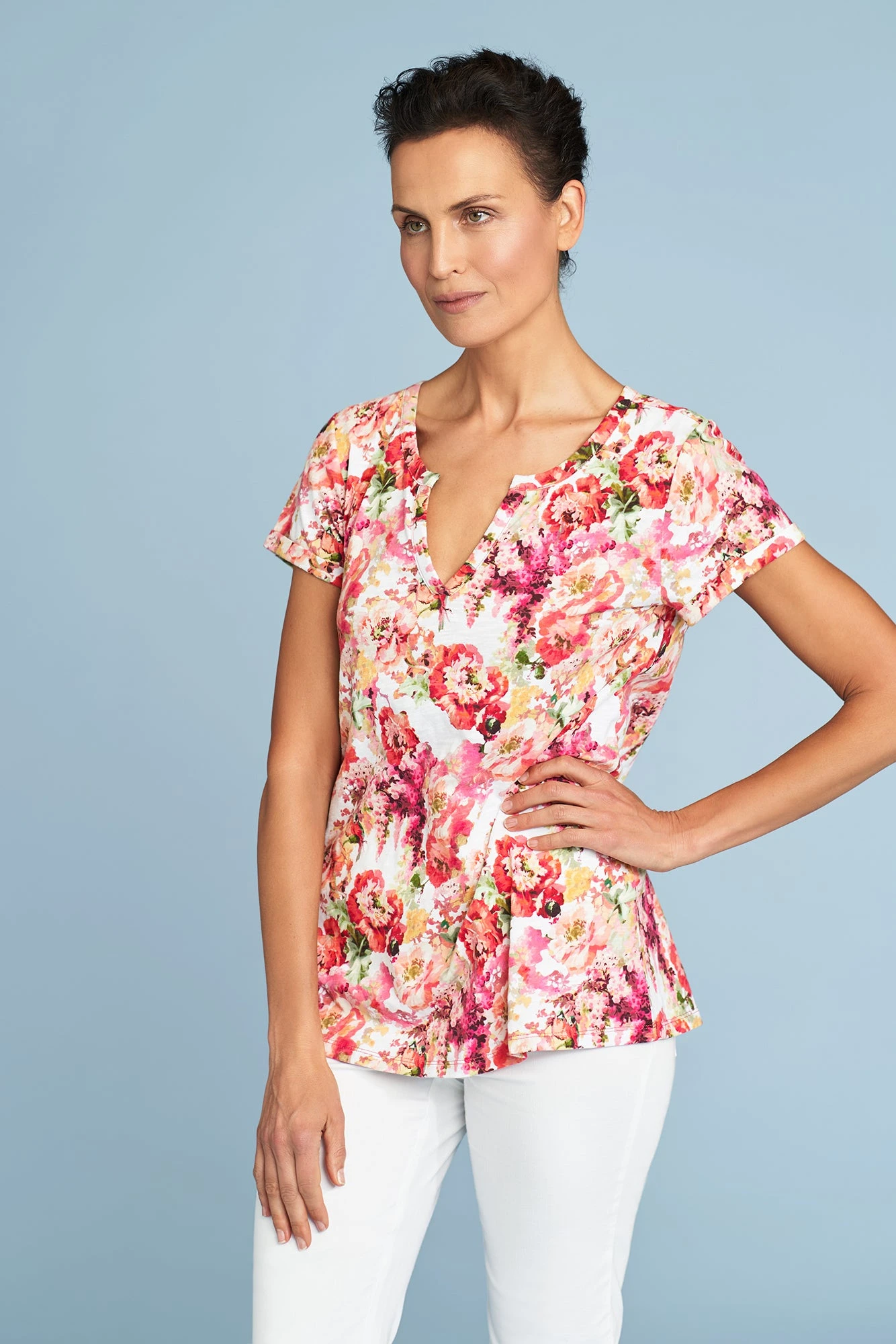 Notch Neck Cotton Tee 5 Notch Neck Cotton Tee - Image 3