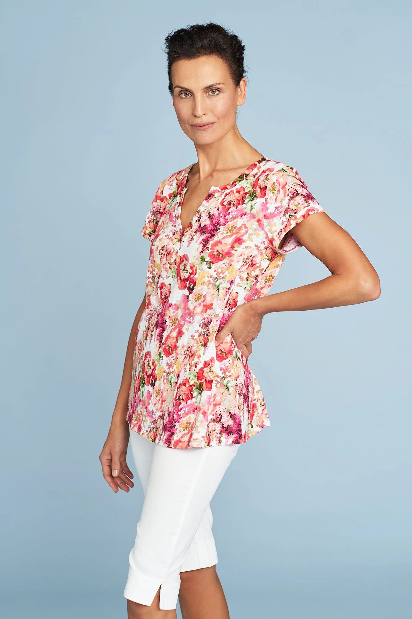 Notch Neck Cotton Tee 6 Notch Neck Cotton Tee - Image 4