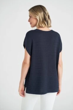 Ottoman Stitch Knit Top -Blue Illusion OTTOMANSTITCHKNITTOP6864edit