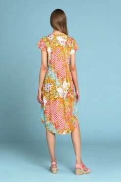 Pleat Front Midi Dress -Blue Illusion PLEATFRONTMIDIDRESS6868edit