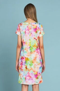 Printed Linen Dress -Blue Illusion PRINTEDFRENCHLINENDRESS9513edit