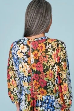 Vintage Floral Dress -Blue Illusion RB VINTAGEFLORALDRESS2839edit