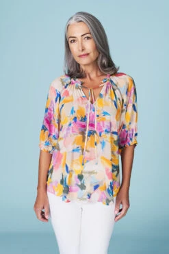 Parisian Floral Blouse 9 Parisian Floral Blouse -Blue Illusion RC PLEATDETAILBLOUSE2274edit