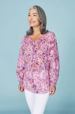 Floral Cotton Blouse -Blue Illusion RCFLORALCOTTONBLOUSE2156edit