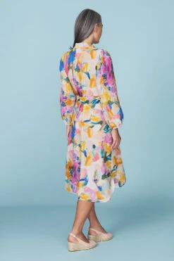 Floral Cotton Shirt Dress -Blue Illusion RCFloralCottonshirtDress1962edit