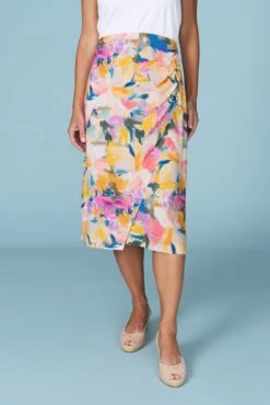 Printed Draped Skirt