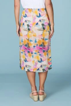 Printed Draped Skirt 10 Printed Draped Skirt -Blue Illusion RCPRINTEDDRAPEDSKIRT2338edit