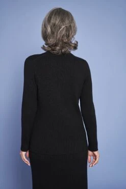 Ribbed Polo Neck Knit -Blue Illusion RIBBEDPOLONECKKNIT4862edit