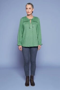 Shirred Cotton Blouse -Blue Illusion SHIRREDCOTTONBLOUSE4391edit