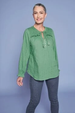 Shirred Cotton Blouse