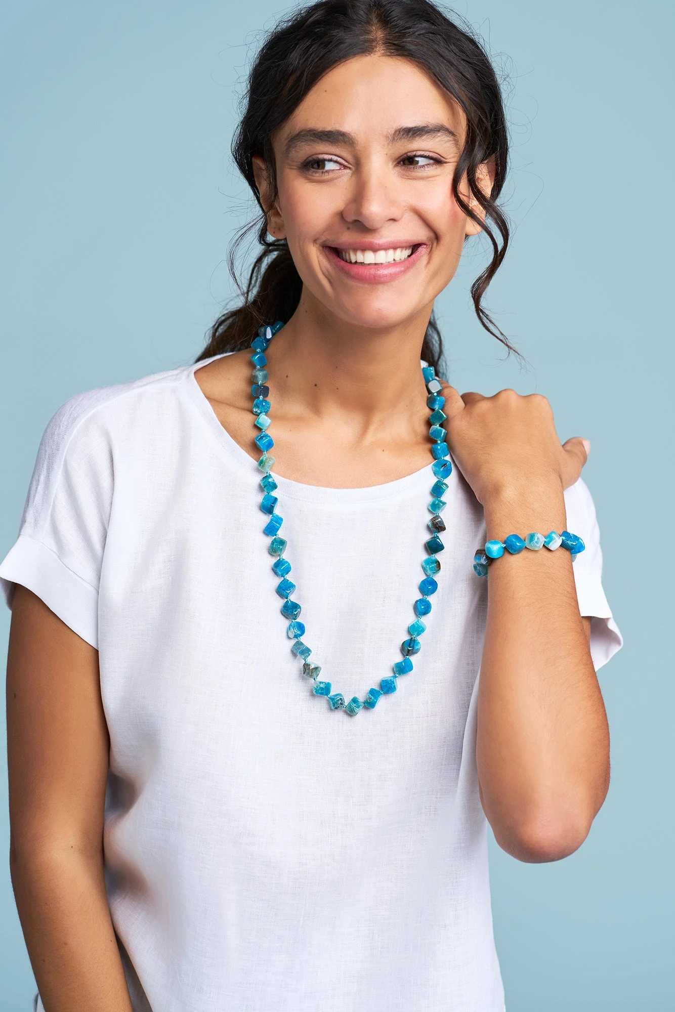 Square Stone 2 In 1 Necklace 4 Square Stone 2 In 1 Necklace - Image 2