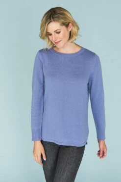 Stitch Detail Cotton Knit -Blue Illusion STITCHDETIALCOTTONKNIT2407022edit