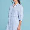 Stripe Long Line Shirt 2 Stripe Long Line Shirt -Blue Illusion STRIPELONGLINESHIRT2986edit