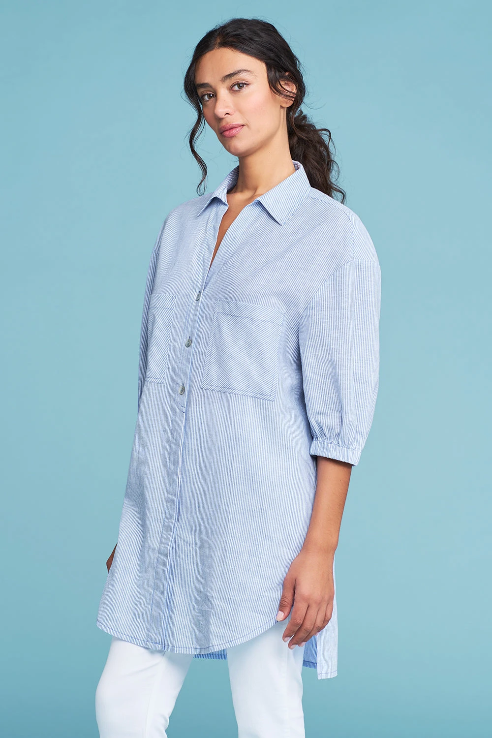 Stripe Long Line Shirt 3 Stripe Long Line Shirt