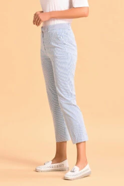 Seersucker Stripe Capri Pant 9 Seersucker Stripe Capri Pant -Blue Illusion SUMMERBASICS SEERSUCKERSTRIPECAPRIPAN 1921