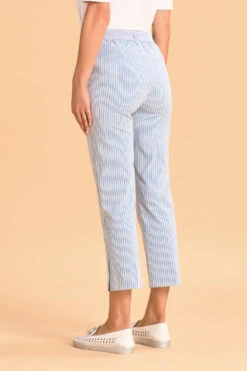 Seersucker Stripe Capri Pant 10 Seersucker Stripe Capri Pant -Blue Illusion SUMMERBASICS SEERSUCKERSTRIPECAPRIPAN 1942