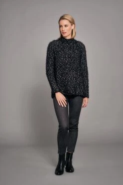 Textured Feather Yarn Jumper -Blue Illusion TEXTUREDFEATHERYARNJUMPER7309511edit