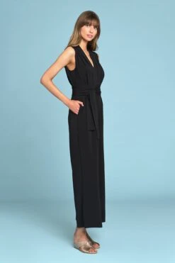 Tie Waist Stretch Jumpsuit 8 Tie Waist Stretch Jumpsuit -Blue Illusion TIEWAISTSTRETCHJUMPSUIT9643edit