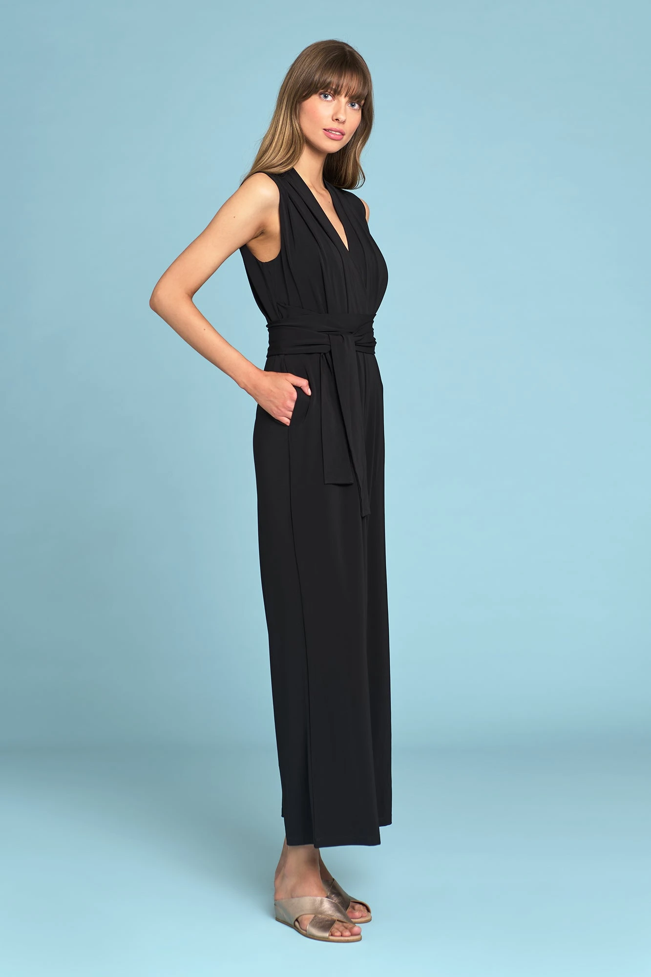 Tie Waist Stretch Jumpsuit 5 Tie Waist Stretch Jumpsuit - Image 3