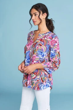 Swing Hem Tunic 8 Swing Hem Tunic -Blue Illusion TOPSTITCHKAFTAN13210edit