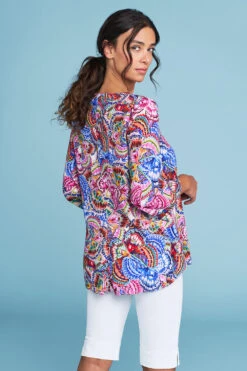 Swing Hem Tunic 9 Swing Hem Tunic -Blue Illusion TOPSTITCHKAFTAN13222edit