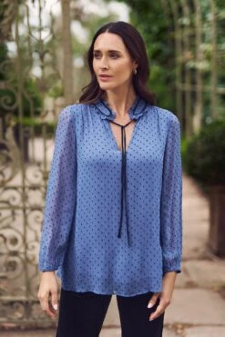 Clipped Jacquard Blouse