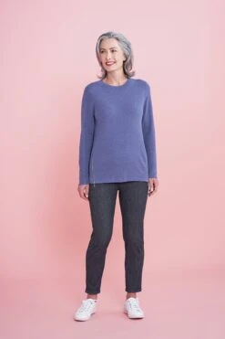 Zip Detail Milano Knit -Blue Illusion ZIPDETAILMILANOKNIT5388edit