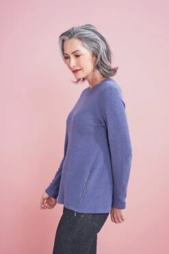 Zip Detail Milano Knit -Blue Illusion ZIPDETAILMILANOKNIT5425edit