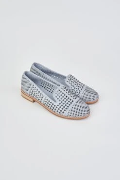 Alycia Blue Leather Loafer