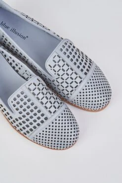 Alycia Blue Leather Loafer -Blue Illusion alycia00005