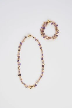 Amethyst Beaded Necklace -Blue Illusion amethystnl00002