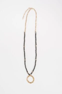 Beaded Circle Pendant Necklace