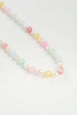 Rice Pearl 2 In 1 Necklace -Blue Illusion bie com13.101135