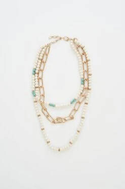 Beaded Multi Chain Necklace