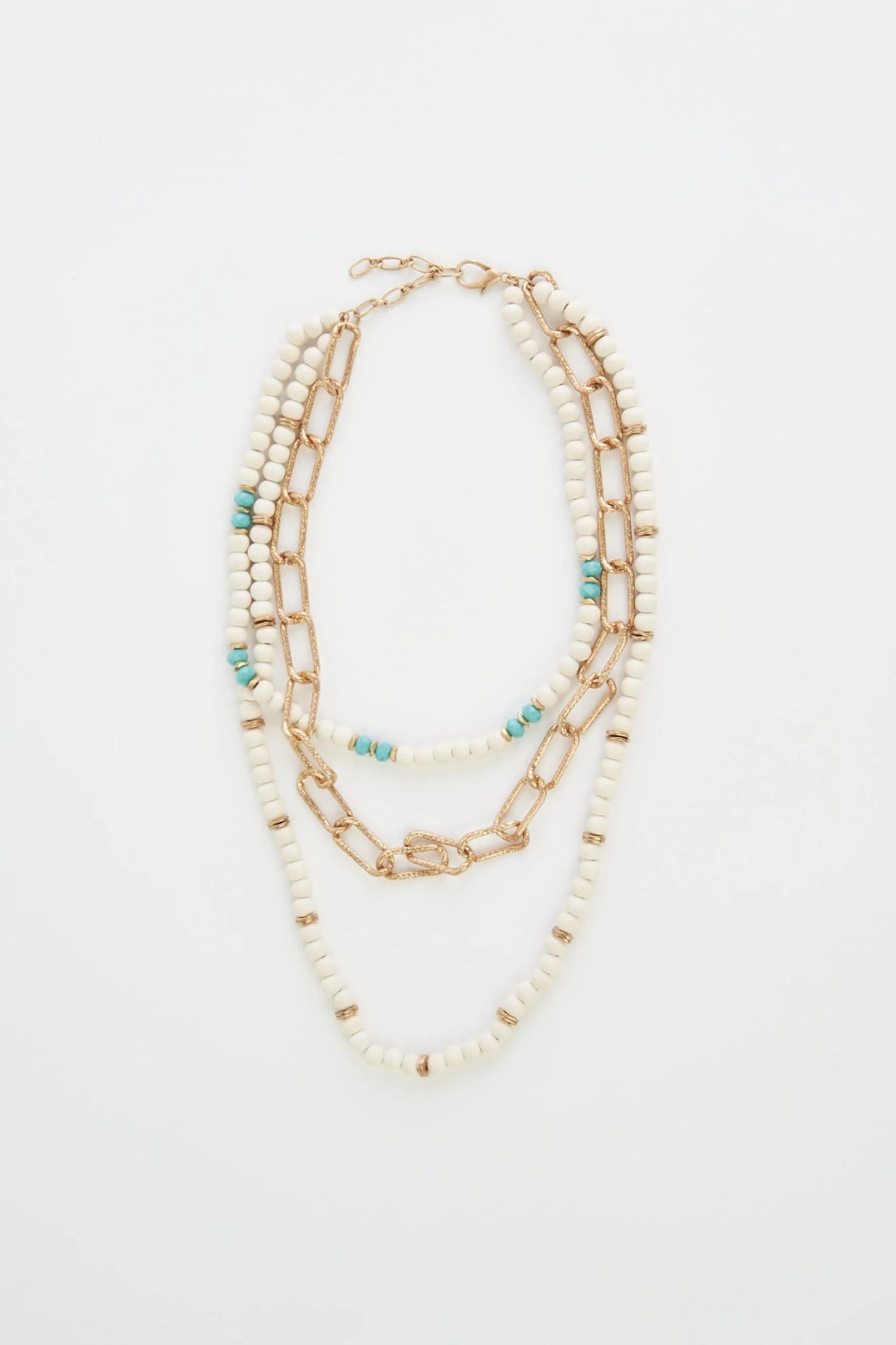 Beaded Multi Chain Necklace 3 Beaded Multi Chain Necklace