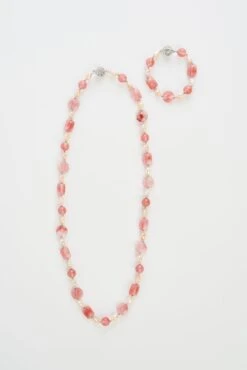 Cannes Pink 2 In 1 Necklace -Blue Illusion bie com13.101194