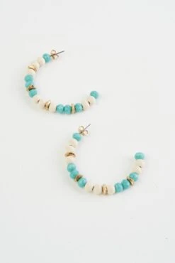 Beaded Hoop Earrings 13 Beaded Hoop Earrings -Blue Illusion bie com13.101247