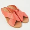 Harli Coral Cross Strap Flat