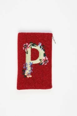 P Beaded Cosmetic Bag