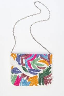 Palm Leaf Beaded Clutch -Blue Illusion bie com13.101600EDIT