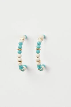 Beaded Hoop Earrings 12 Beaded Hoop Earrings -Blue Illusion bie com13.101647 Edit