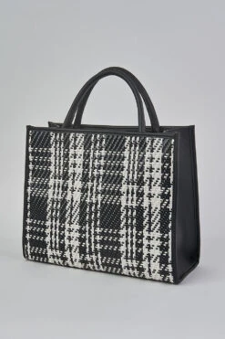 Black White Tweed Tote 11 Black White Tweed Tote -Blue Illusion blackwhitetweedtote00003 edit