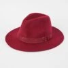 Burgundy Wool Felt Fedora