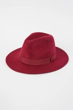 Burgundy Wool Felt Fedora