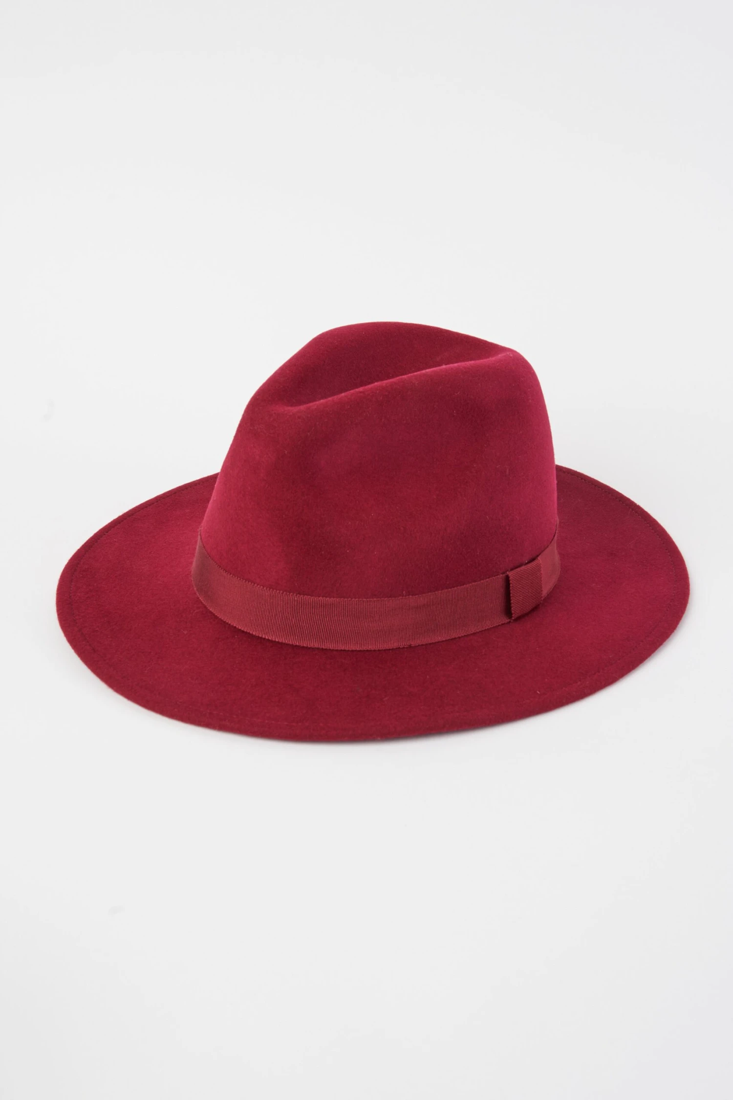 Burgundy Wool Felt Fedora 3 Burgundy Wool Felt Fedora